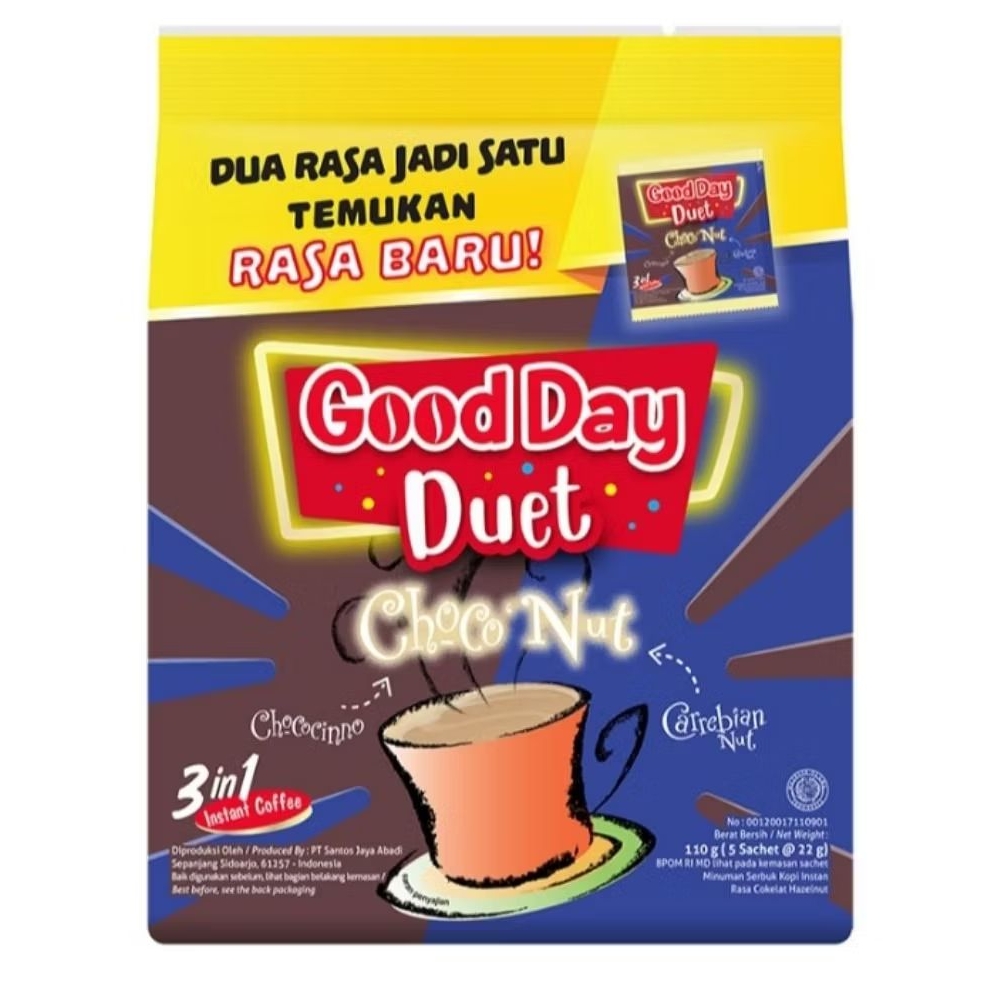 

Good Day Duet Choco Nut Kopi Instan 5×22 g