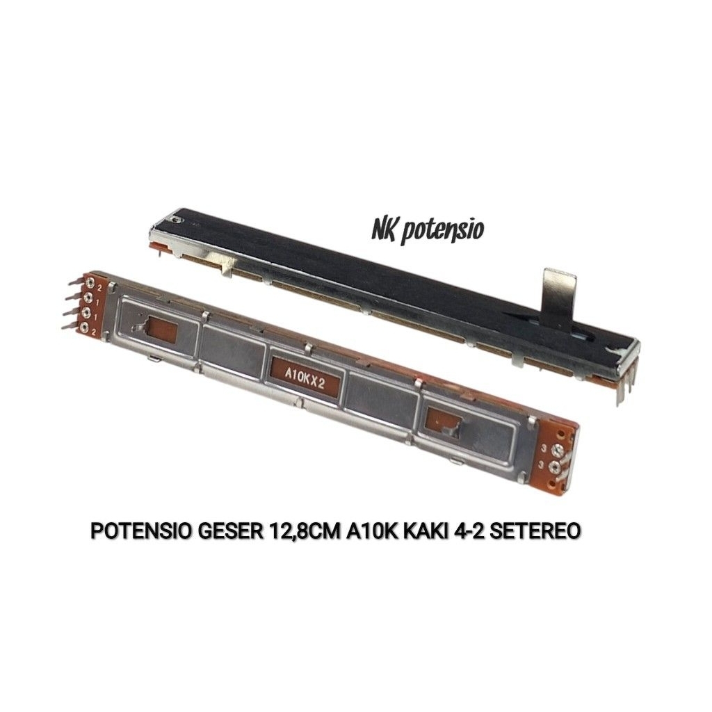 POTENSIO GESER 12,8CM A10K KAKI 4-2 SETEREO POTENSIO FADER MIXER