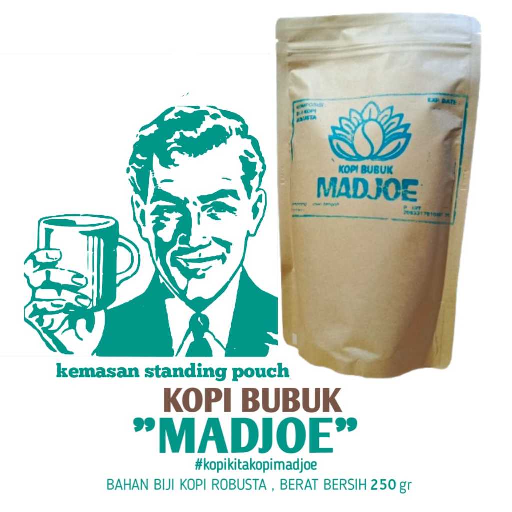 

Kopi Bubuk Madjoe 250gr ,Biji Kopi robusta Pilihan Asli 100%, Kopi Giling