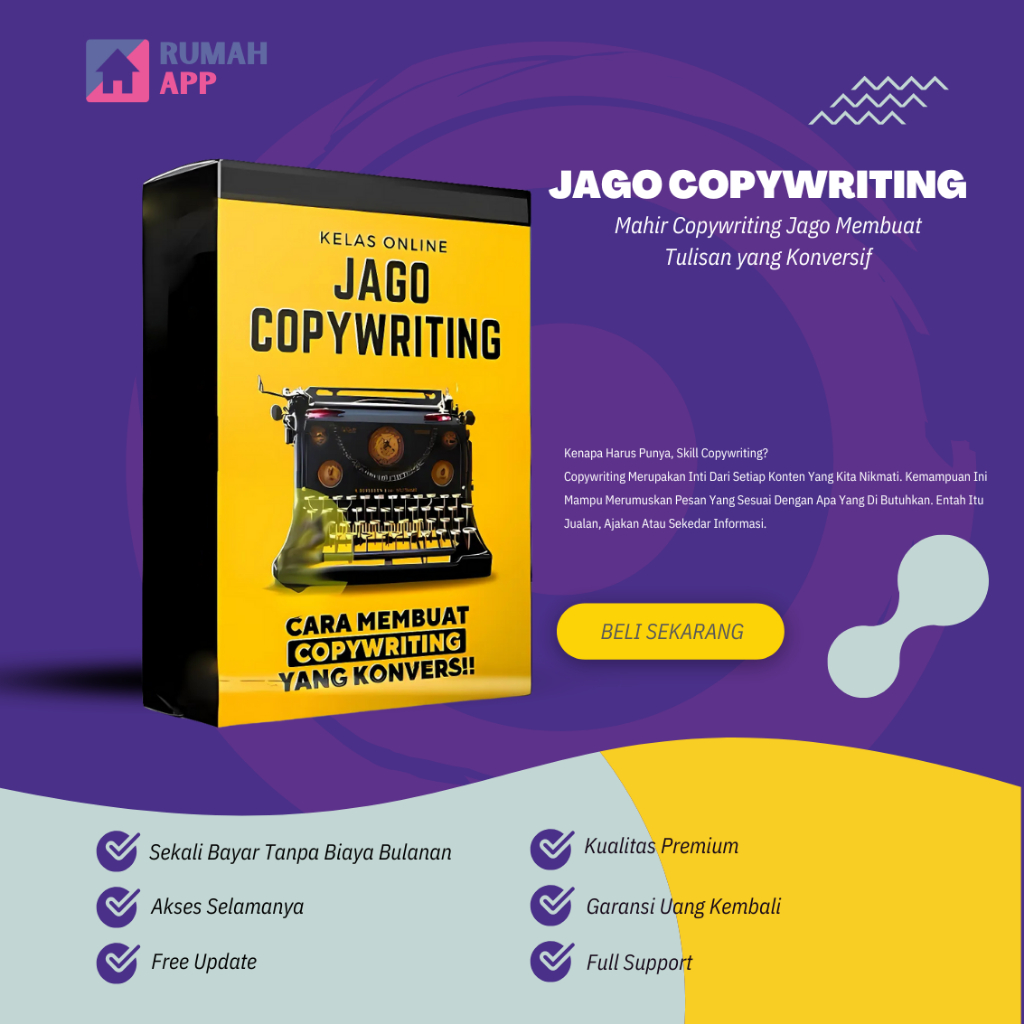 JAGO COPYWRITING - Ecourse Mahir Copywriting Jago Membuat Tulisan yang Konversif - Materi Video