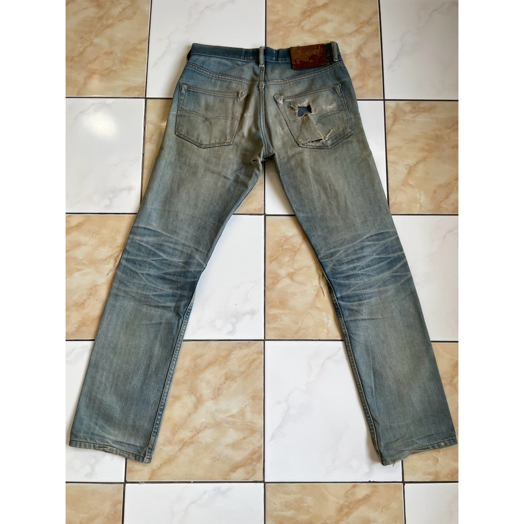 Celana Denim OldBlue Co Ripped Jeans Blue Faded Preloved Rare