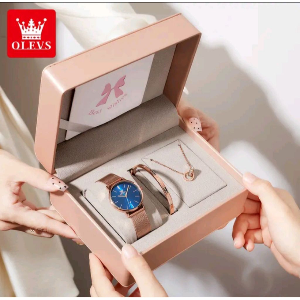 Jam Tangan Wanita Original Anti Air Tahan Kecil Branded Elegan Analog Rose Gold Ultra-thin Women Wat