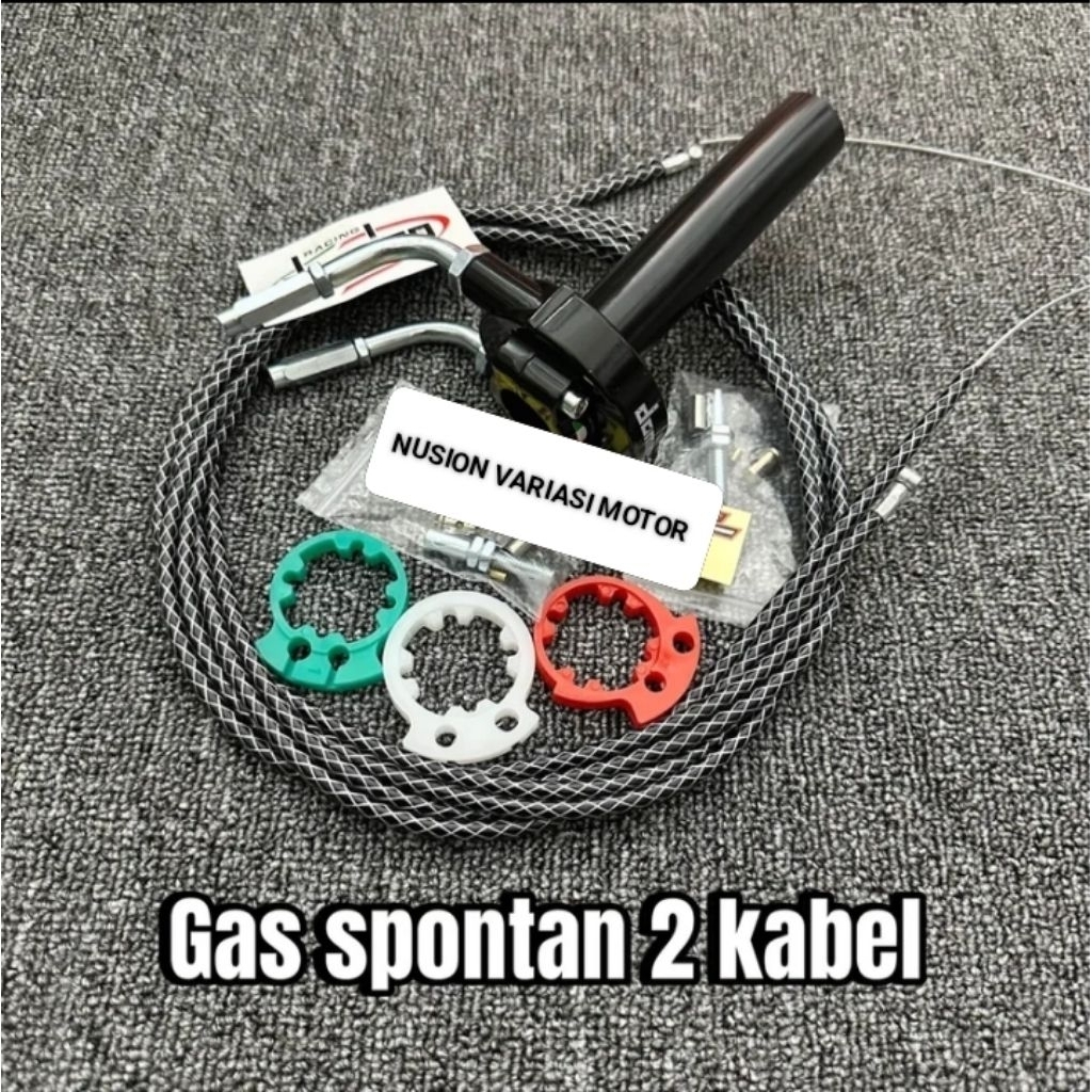 Paket Gas Spontan DMN 2 Kabel Serat Karbon+2 Kabel Gas Serat Carbon L Gas CNC Beat Scoopy Nmax Vario