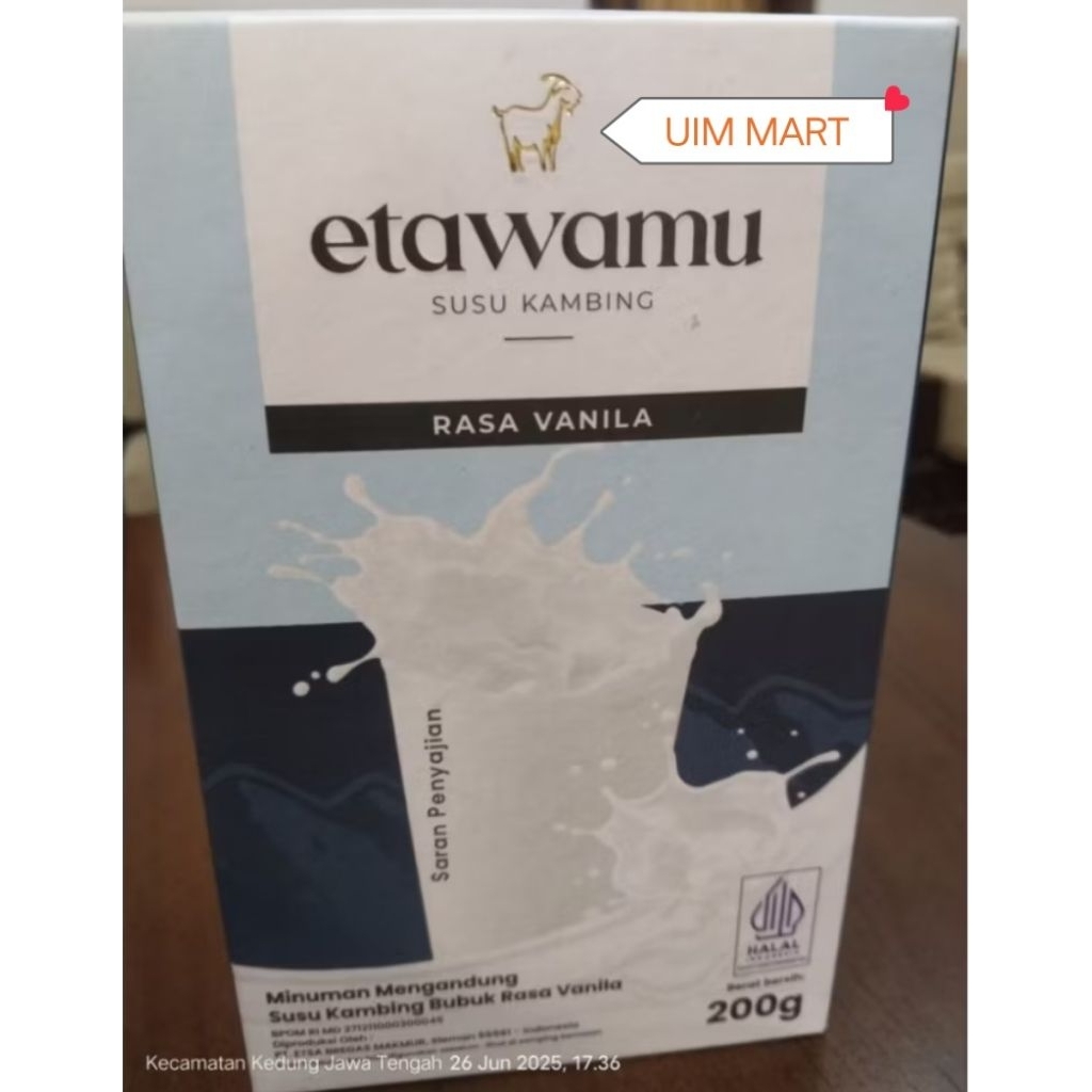 

Etawamu Susu Kambing Rasa Vanila 200 gr [anti tulang keropos, anti asma, sakit sendi & rematik]
