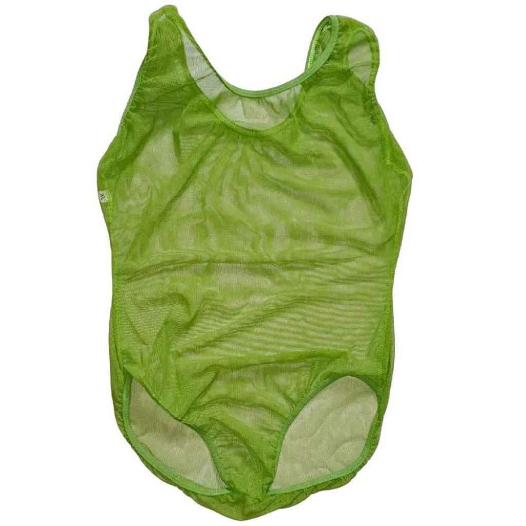 Leotard Tile Jaring Transparan Olahraga Senam Lykers & Lyra Hijau Muda