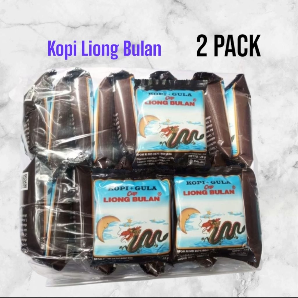 

Kopi Liong Bulan/2 Pack/Kopi+gula/Kopi siap seduh khas Bogor 28g