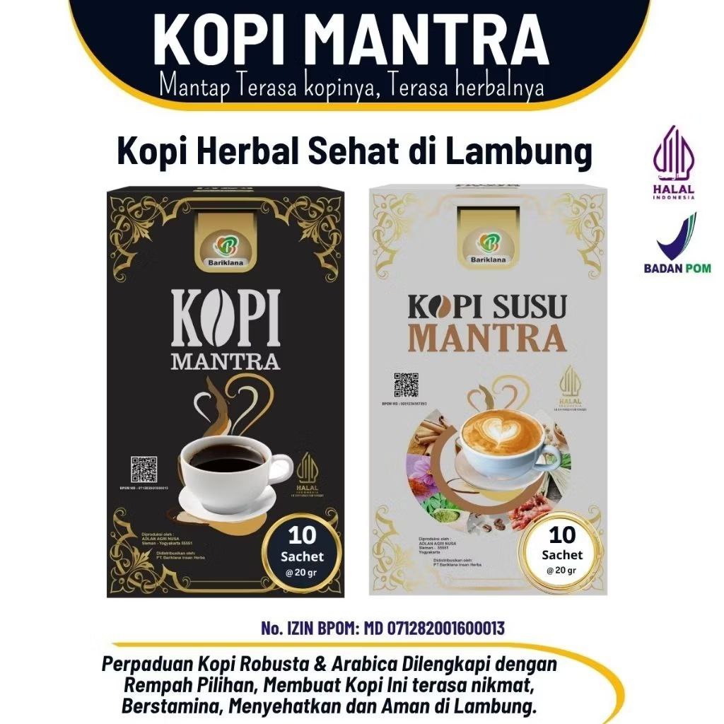 

Kopi Mantra & Kopi Susu Mantra Bariklana Herbal Premium