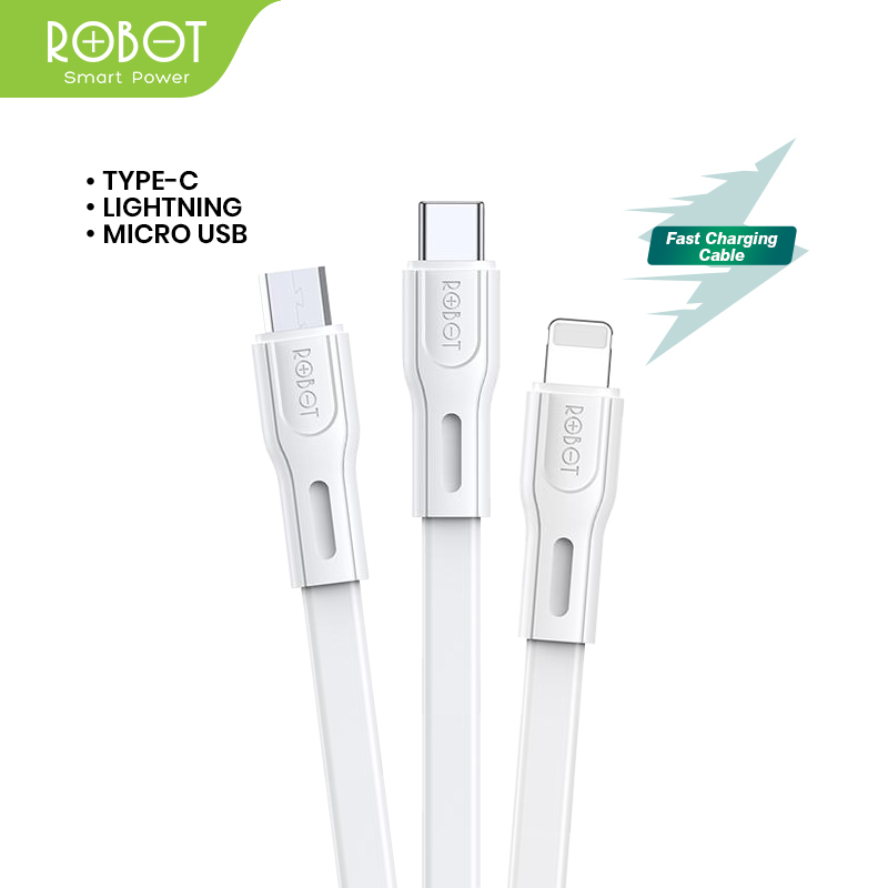ROBOT Kabel Data Fast Charging Micro USB Type C Lighting 1M Data Cable RDM100S/RDL100S/RDC100S Origi