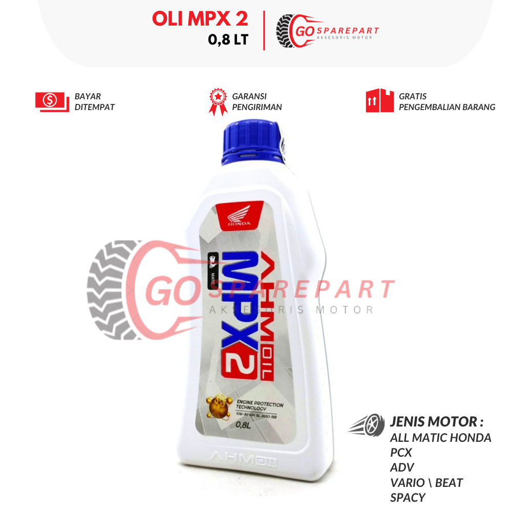 OLI MPX 2 OLI MPX 2 0,8 LT MOTOR HONDA PCX / OLI MESIN MOTOR VARIO / OLI MATIC MESIN BEAT / OIL MPX 