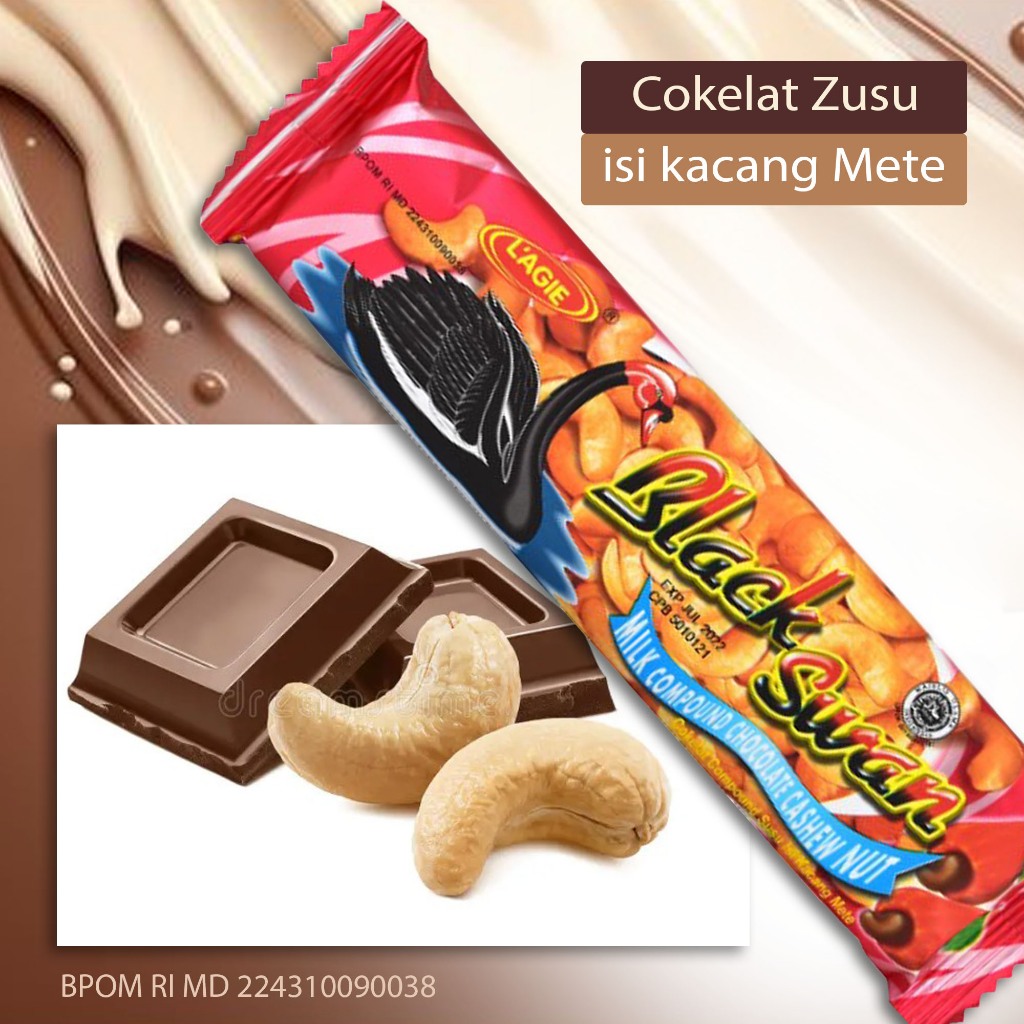 

Jajanan Coklat Mete cokelat susu isi kacang mete TERLARIS rasa manis legit dan Gurih metenya menjadikan jajanan ini kesukaan kalangan muda dan mudi jajanan ini paling populer buat kado pacar atau kekasih ~ lagie black swan 70gr