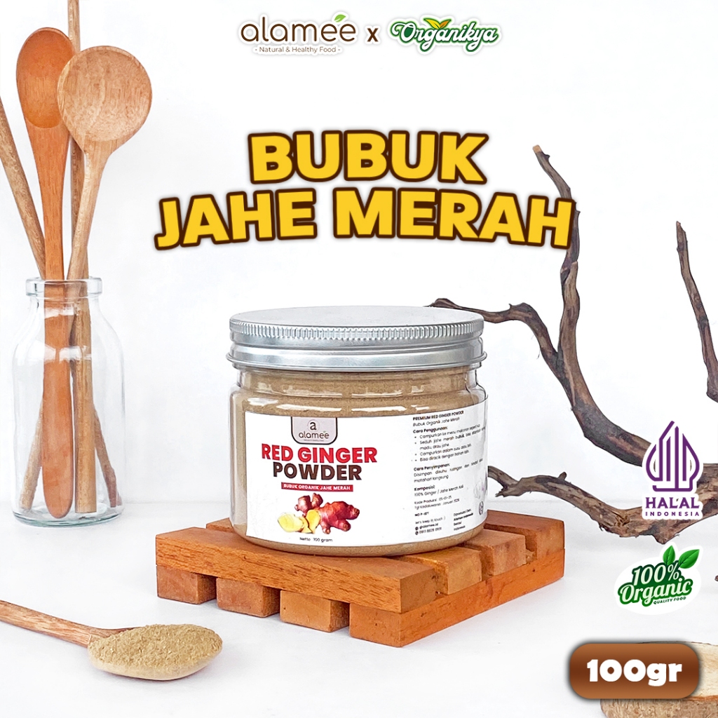 

ALAMEE Red Ginger Powder Minuman Jahe Merah Bubuk Tanpa Campuran Sehat Serbuk Minuman 100g organikya