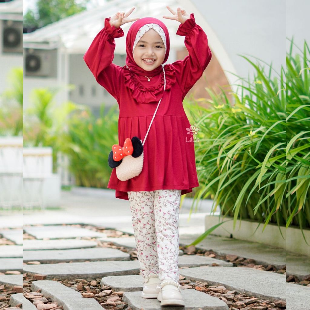 Ayana One set - SET HIJAB oneset Muslim Anak Bayi Balita Perempuan 1-6th