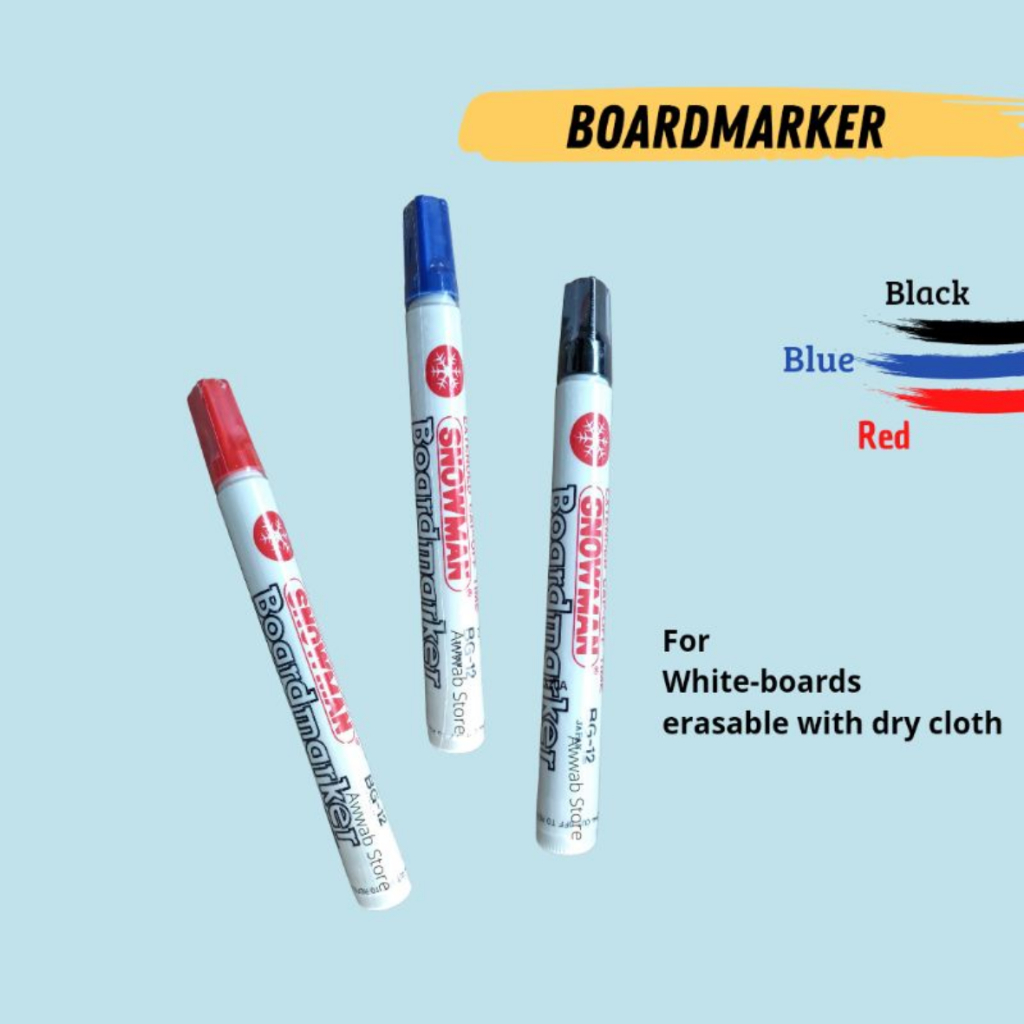 

SNOWMAN SPIDOL PAPAN TULIS/SPIDOL WHITE BOARD HITAM/BIRU/MERAH