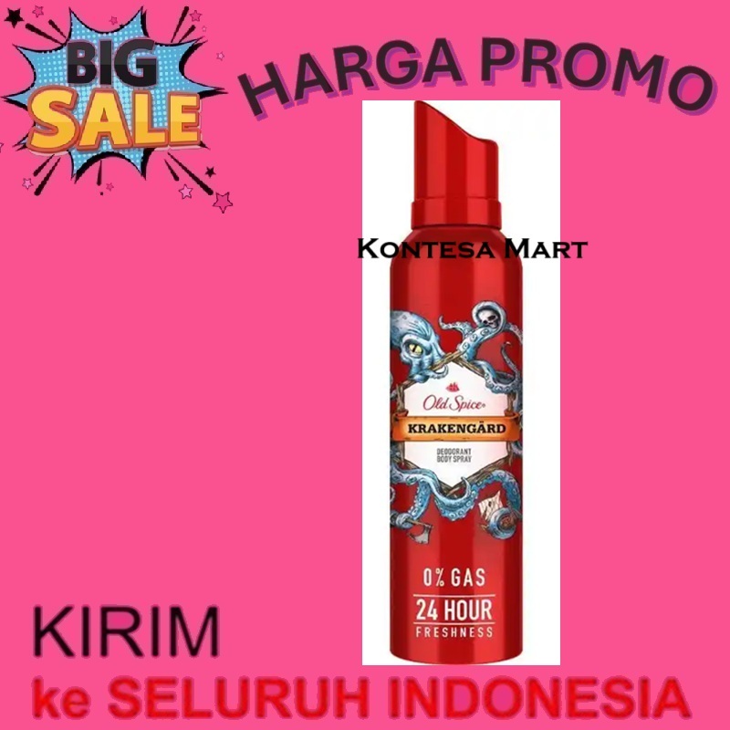 Spray Old Spice Krakengard Deodorant Body Deodoran Pewangi Ketiak Dodorant Sprai Dedoran 140ml
