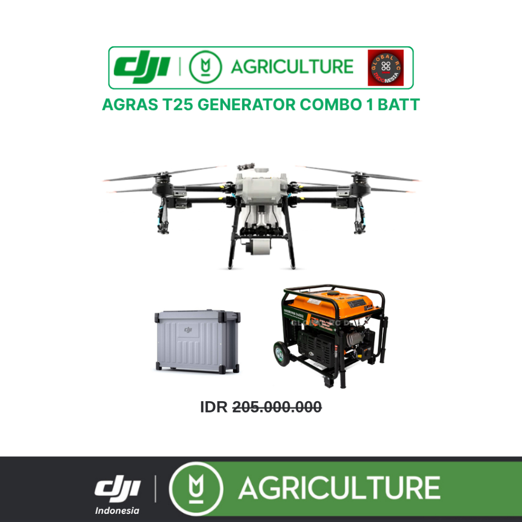DJI Agras T25 Generator Combo 1 Battery Drone Pertanian Semprot Hama