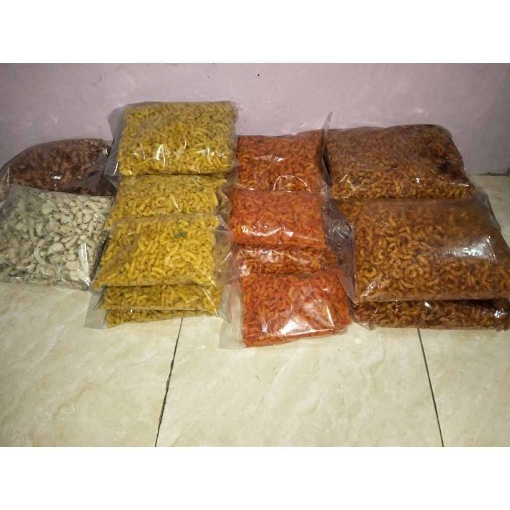 

500gram makaroni cikruh pedas, original, balado daun jeruk