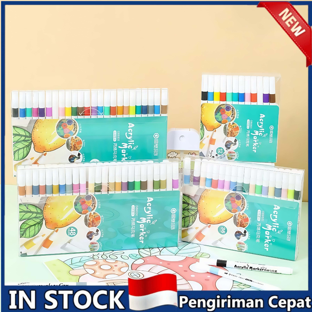 

[COD] Pen Akrilik Marker Warna Cepat Kering Tahan Air / Spidol Acrylic Painter / Menggambar Kreativitas Seni Edukasi Anak