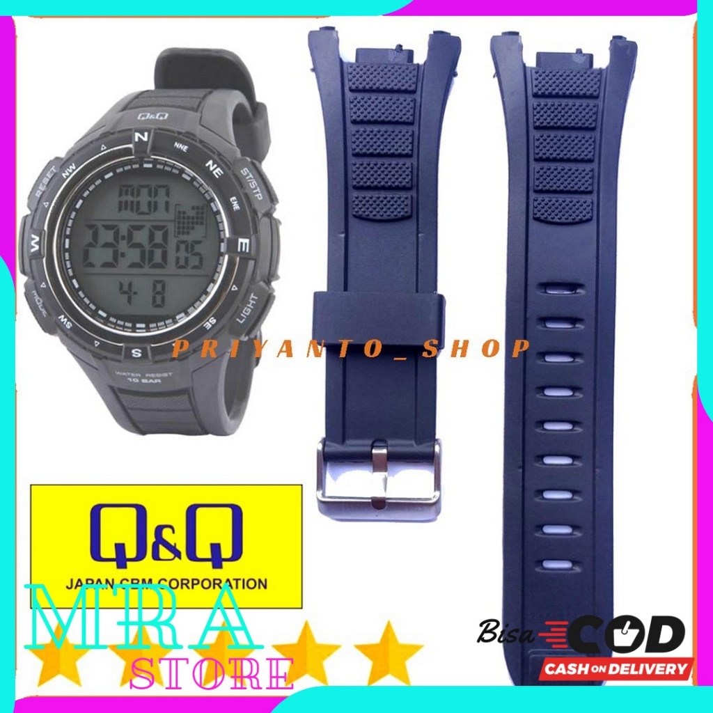 STRAP TALI JAM TANGAN RUBBER SPORT Q&Q M-131 QnQ M 131 QQ M 131 HITAM