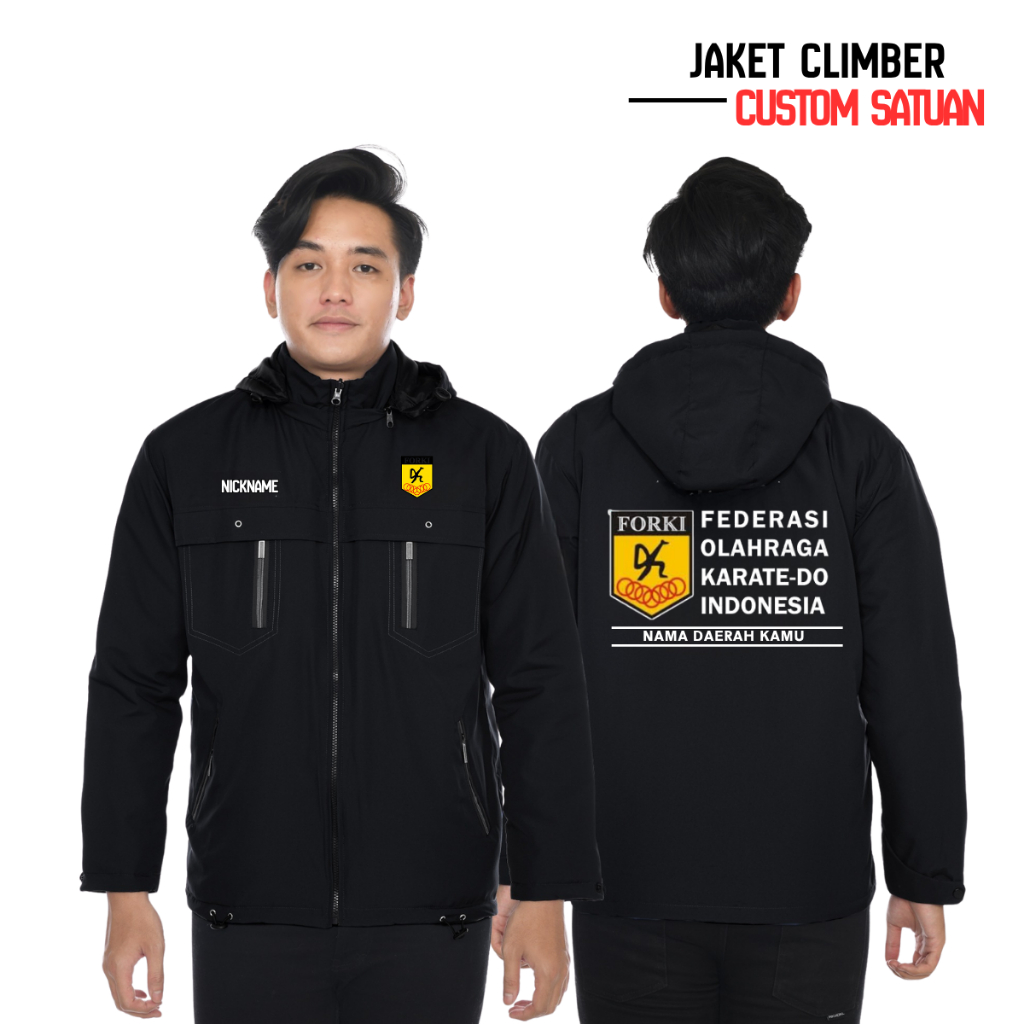 Jaket Custom Atlet Karate Jaket Custom FORKI Jaket Parasut Karate-do Unisex
