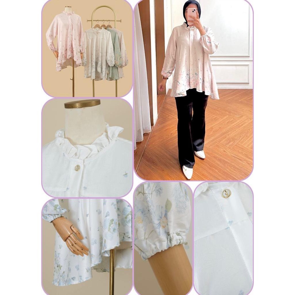 Sisters in style - blouse motif bunga