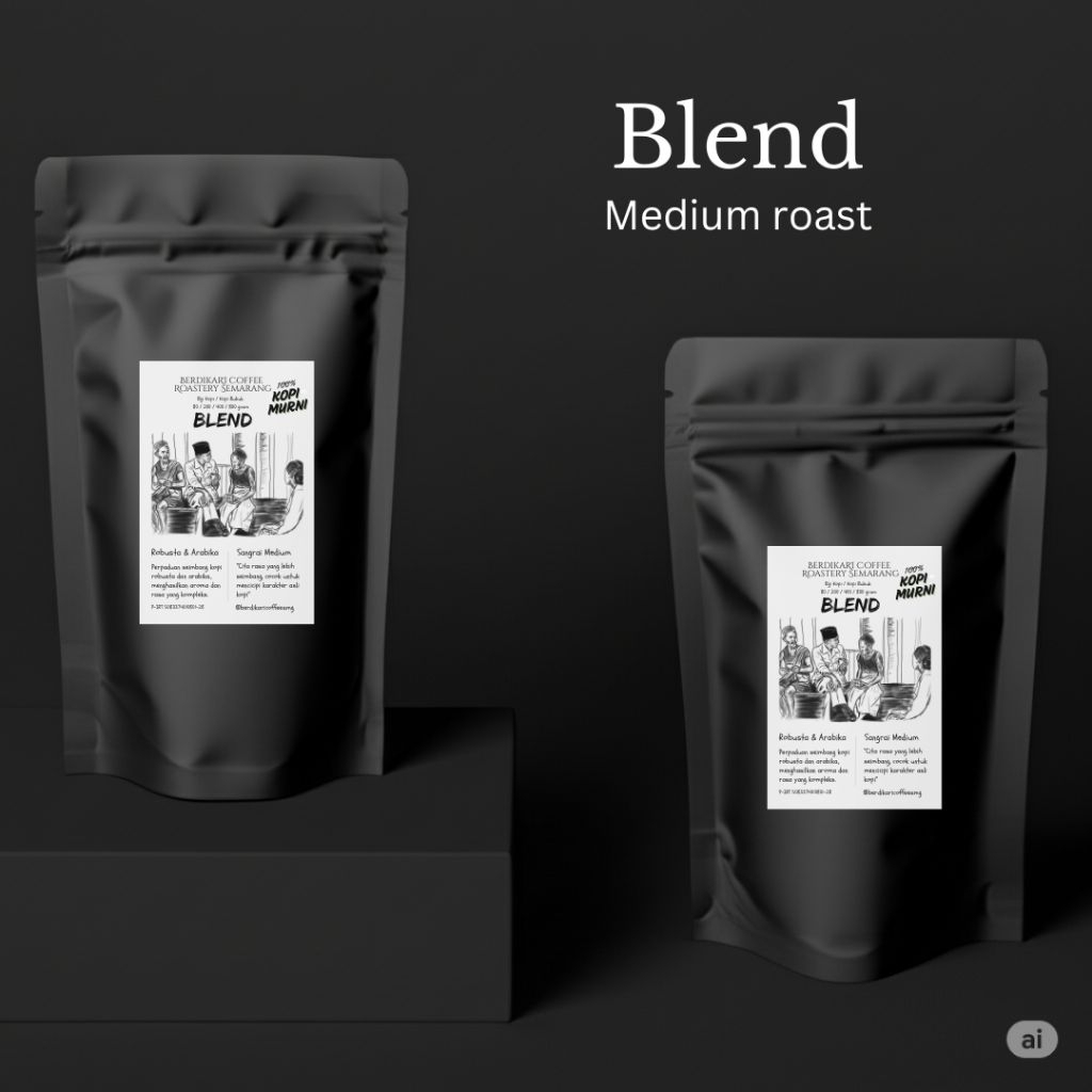 

Kopi Blend Robusta Arabika 200gr untuk Espresso Kopi Susu (bubuk/biji)