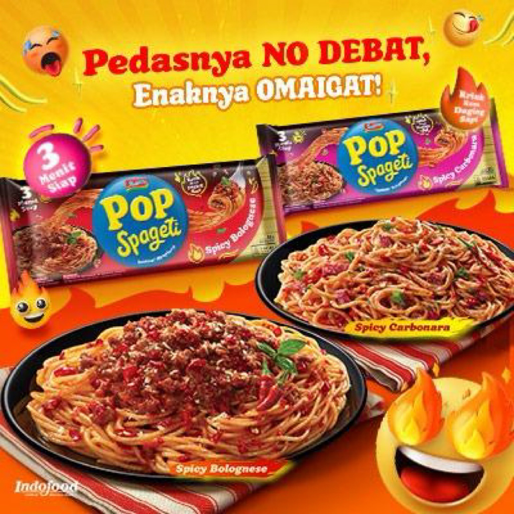

INDOFOOD SPAGHETTI POP SPICY CARBONARA SPICY BOLOGNESE