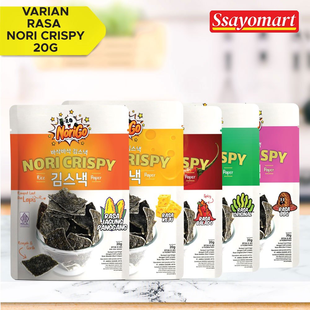 

Norigo / Nori Crispy Seaweed Snack 20g Rumput Laut Halal