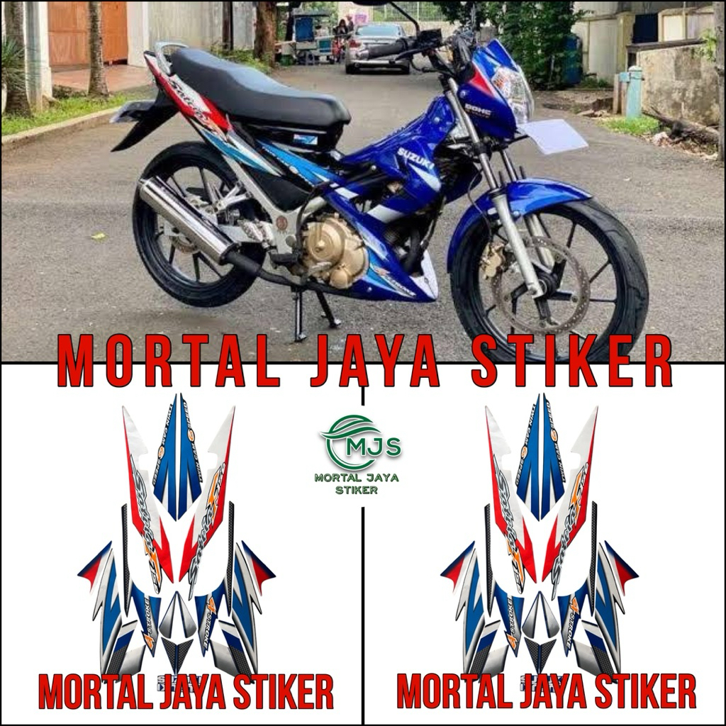 STIKER STRIPING LIS LES BODY SUZUKI SATRIA FU 2005 2006 CBU HITAM BIRU