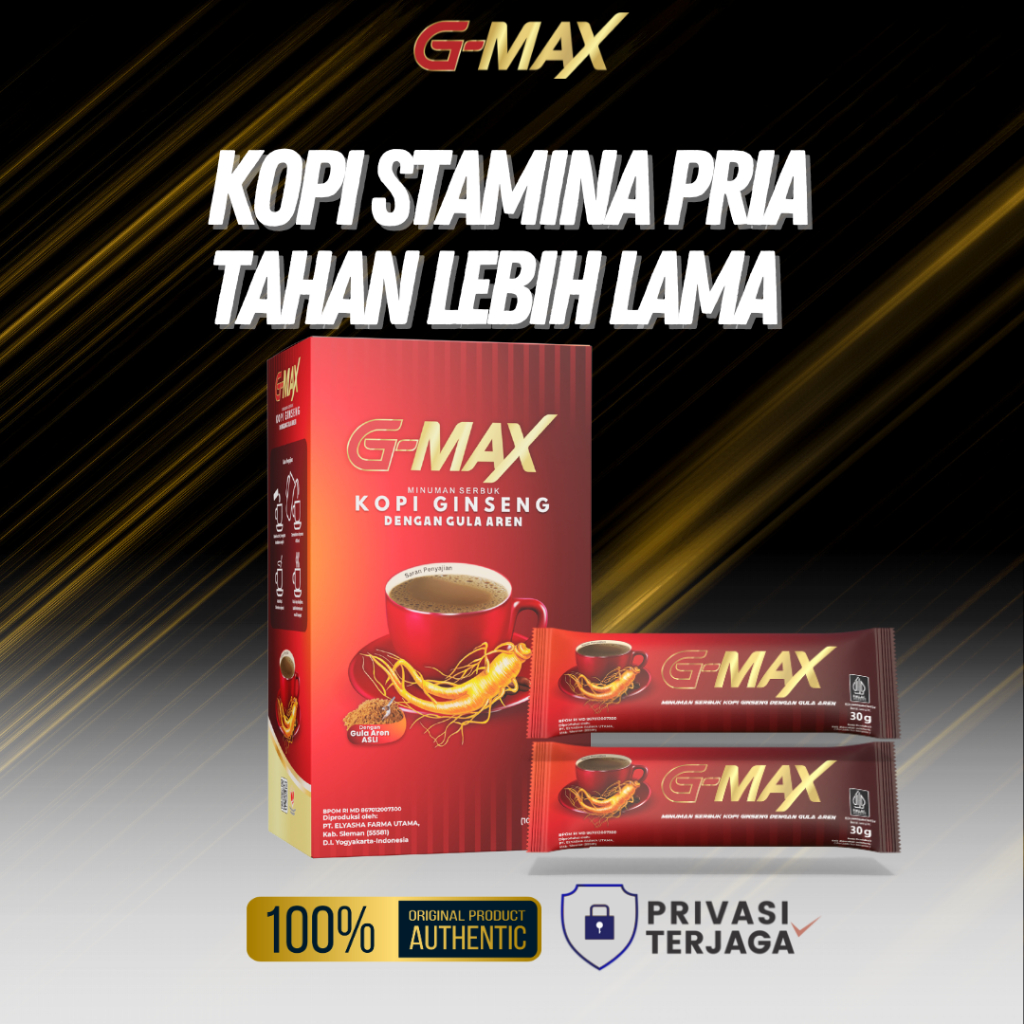 

Gmax Kopi Stamina Pria Tahan Lama Rasa Gingseng Asli