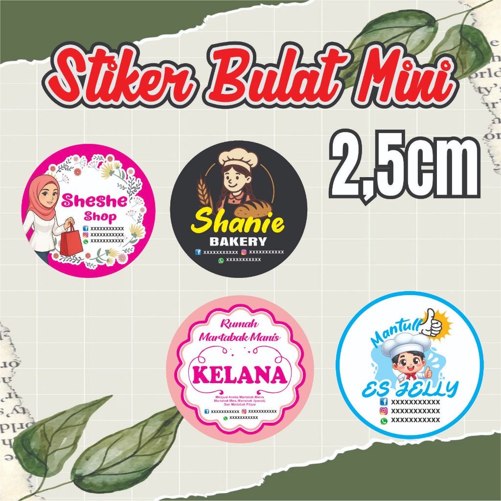 

STIKER MINI BULAT 2,5CM BUAT KUE BASAH, DONAT, DAN JAJANAN PASAR