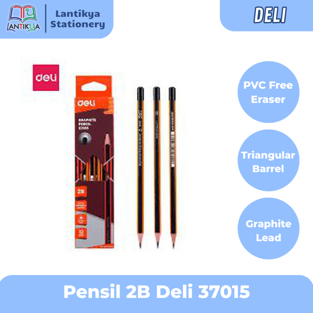 

Pensil Deli 2B Graphite 37015/ Pensil Kayu/ Pensil Tulis