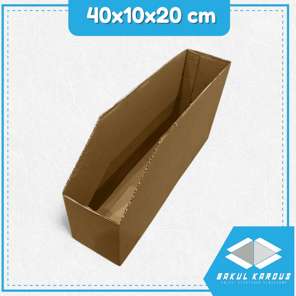 

kardus model bin box file ukuran 40x10x20 cm - partisi rak barang