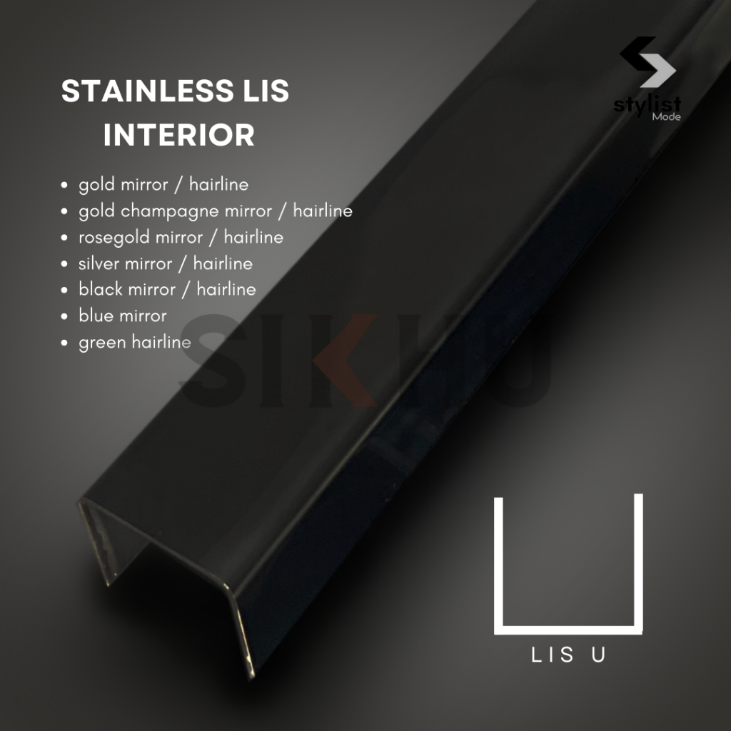 Stainless Lis Interior | Lis U Black 20 x 10 x 20mm VCUT