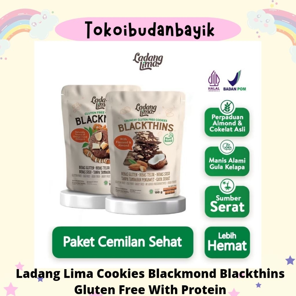 

Ladang Lima Cookies Blackmond Blackthins Gluten Free With Protein