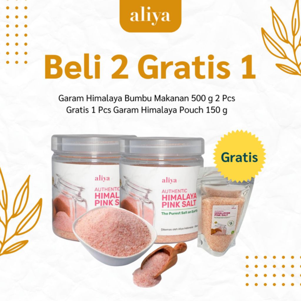 

Aliya - garam Himalaya bumbu makanan 500 gr (2pcs) free 1pcs garam Himalaya pouch 150 gr
