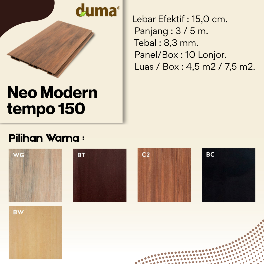 DUMA PANEL WPC Neo Modern Tempo 150 // Wallpanel & Plafon