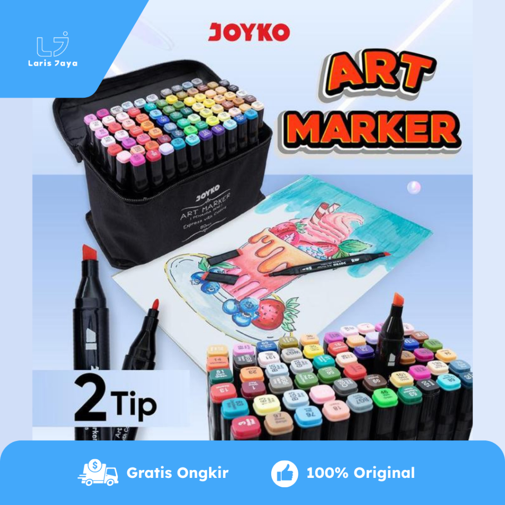 

Art Marker Spidol Penanda Seni Berwarna Joyko ARMK-74-30 ~ 80 Colors