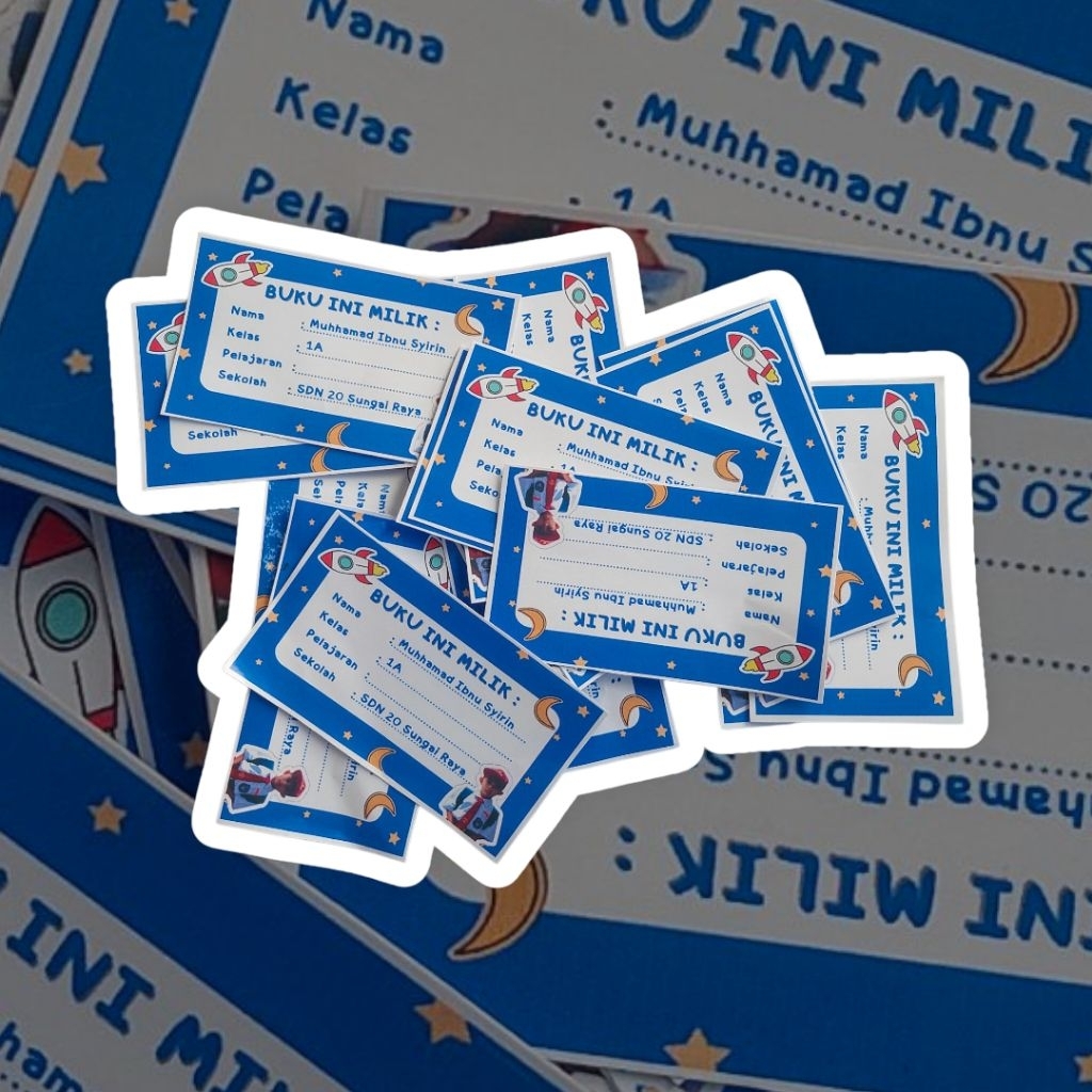 

stiker Label nama buku siap tempel