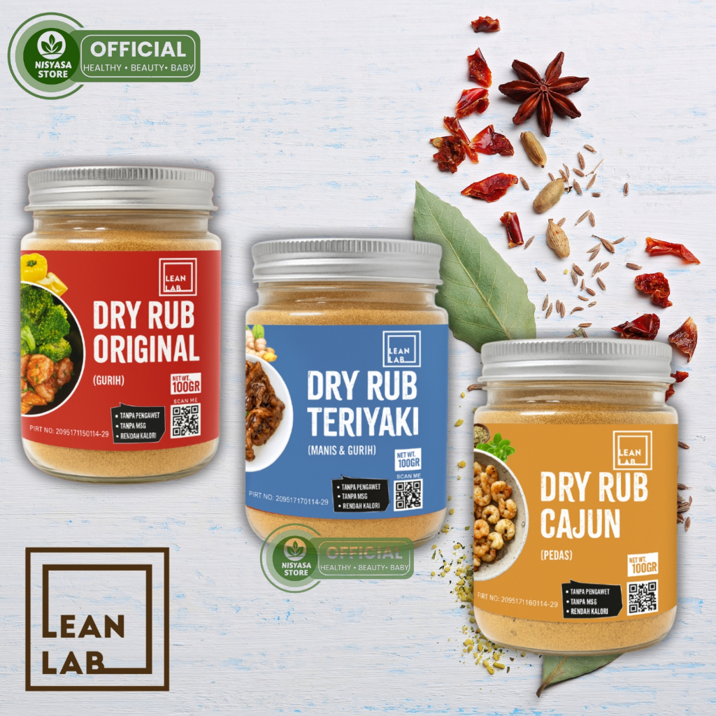 

Bumbu Masak Dry Rub Leanlab Marinasi Rendah Kalori 100g Original Cajun Teriyaki Untuk Daging Ayam