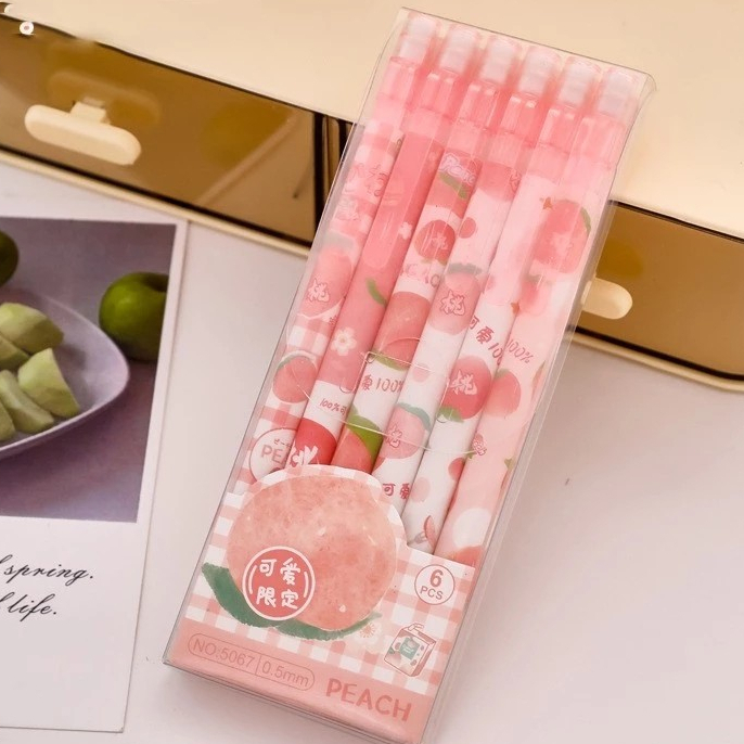 

1 SET 6 PCS PENSIL MEKANIK 0.5 MM DAN PENGHAPUS GAMBAR KARTUN LUCU / PENSIL MEKANIK KARTUN IMUT LG