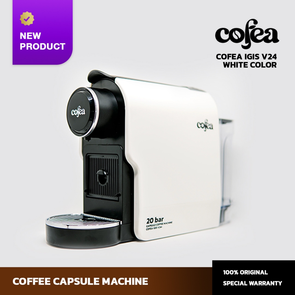 Mesin Kopi Kapsul COFEA IGIS V24+ WHITE Capsule Coffee Machine Free 1 Box Cofea Coffee Capsule