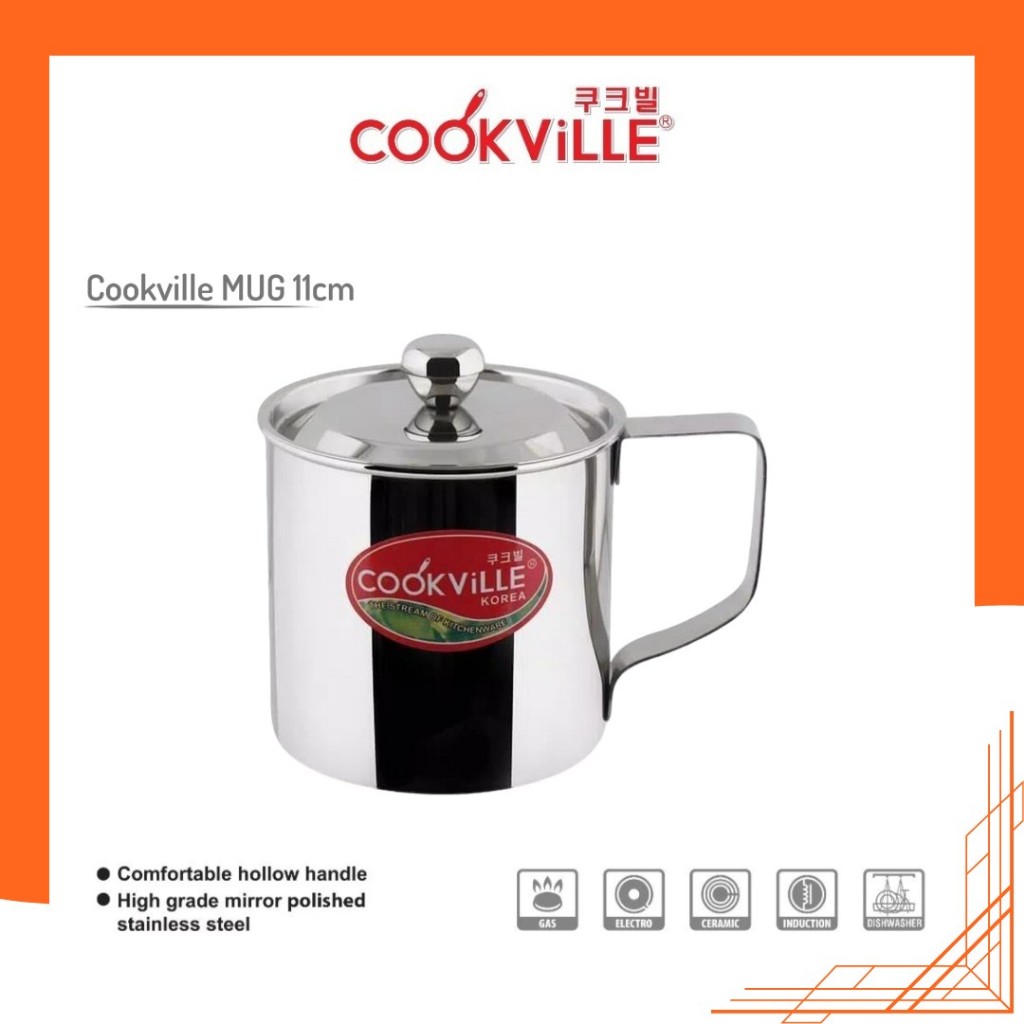 Cookville MUG W/Cover Korea Stainless 11CM