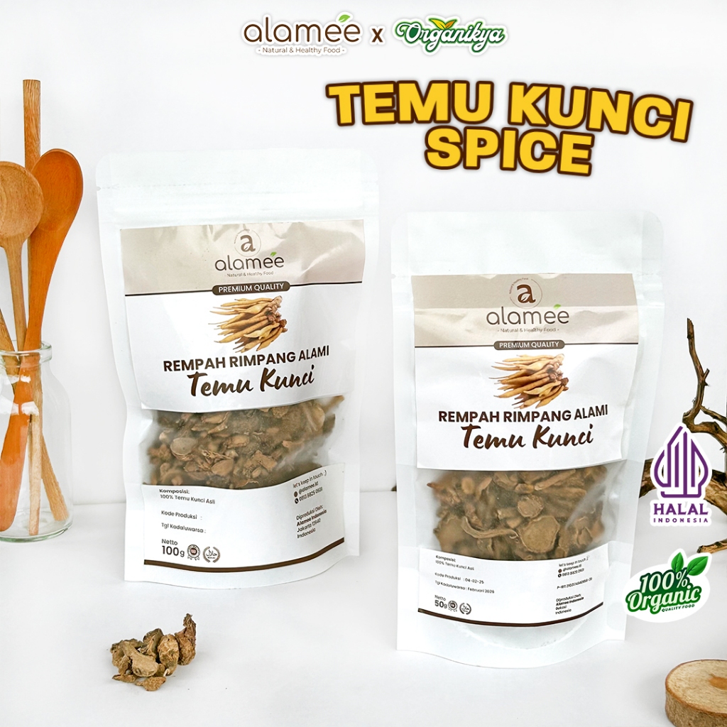 

ALAMEE Temu Kunci Kering Fingerroot Rempah Rimpang Alami Iris Bumbu Seasoning Masakan organikya