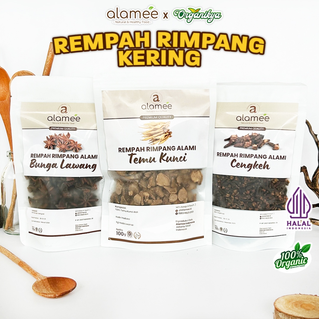 

Bumbu Dapur Rempah Kering Jahe Merah Kapulaga Ketumbar Lengkuas Kayu Manis Secang Cengkeh Lada Hitam