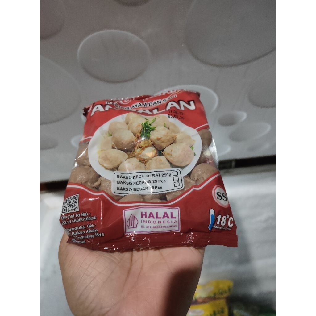 

bakso kombinasi sapi ayam andalan 250gram(isi-+30pcs)