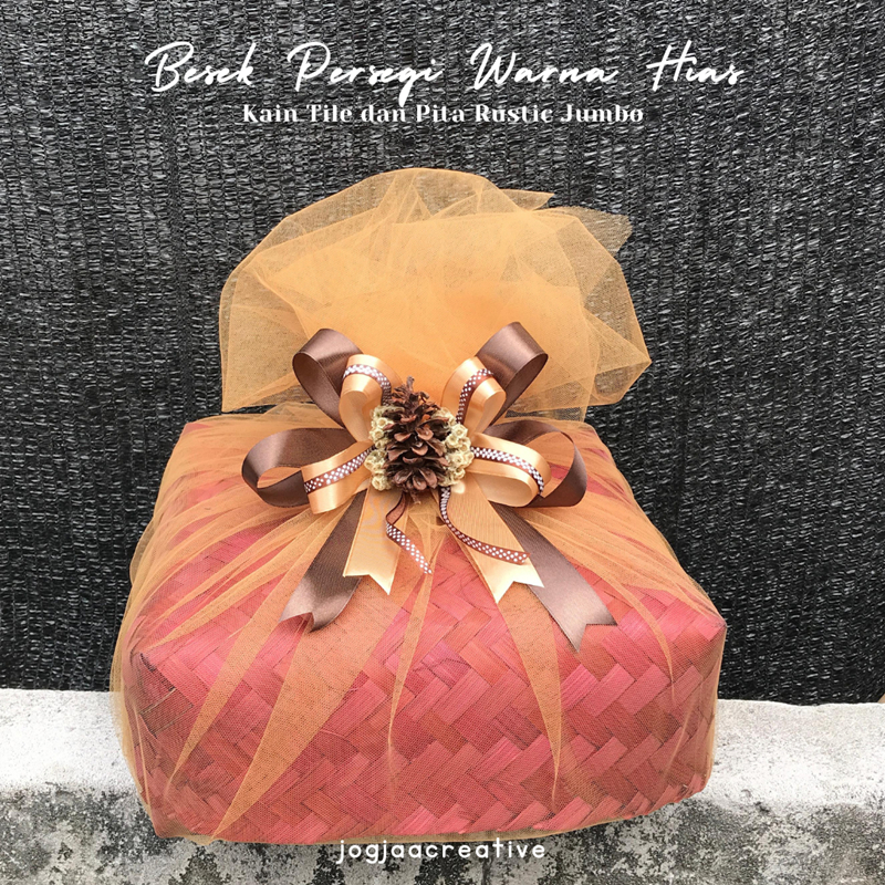 

BESEK WARNA HIAS KAIN TILE & PITA RUSTIC JUMBO/wadah seserahan/bungkus kado/wrapping box/hantaran murah/hantaran wedding