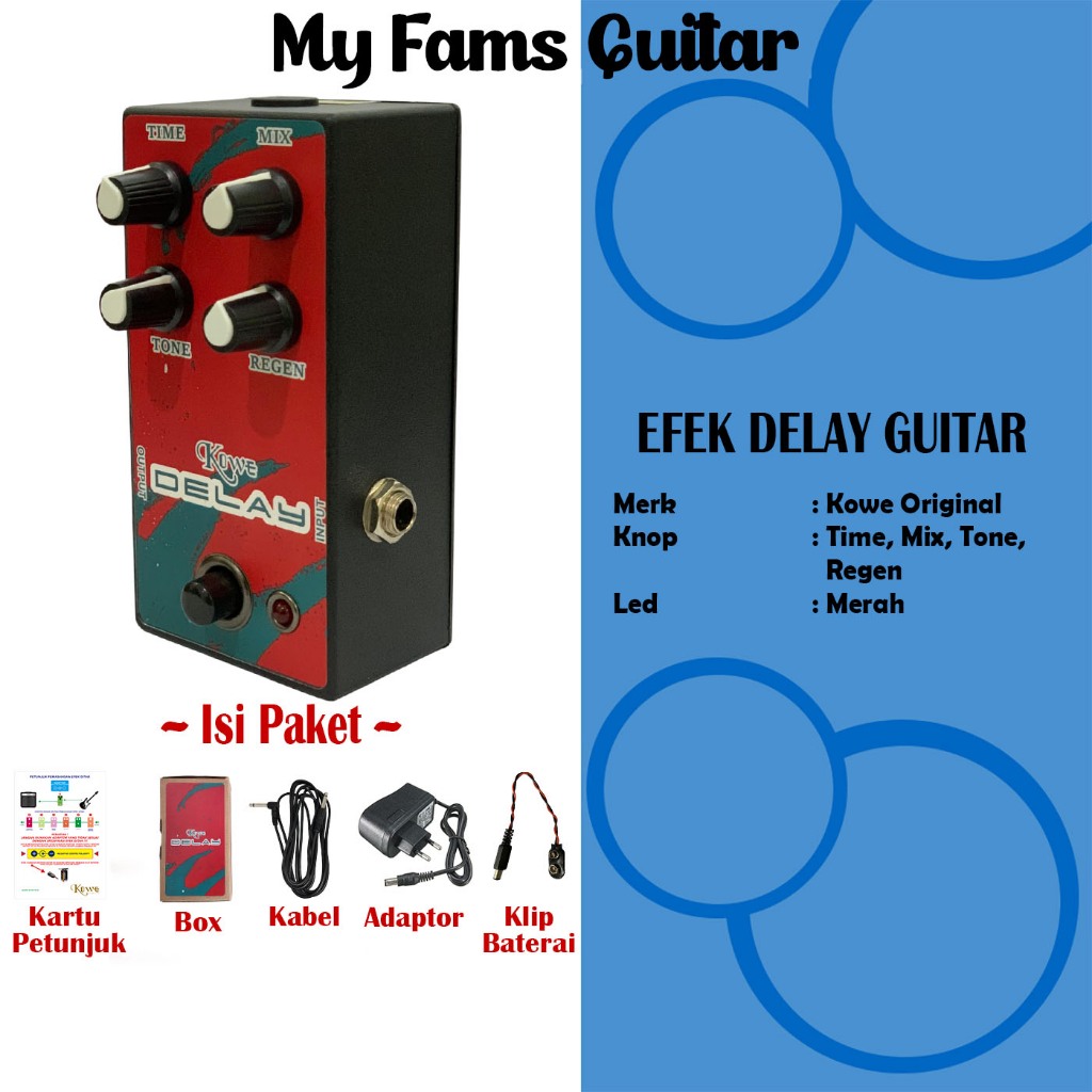 Efek gitar Delay Merk Kowe Original