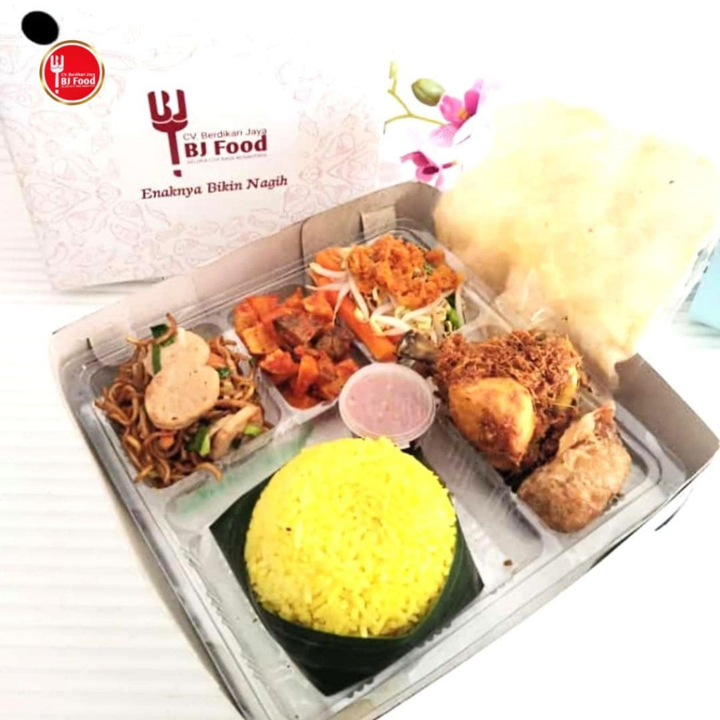 Nasi Box / Paket Nasi Kuning / Nasi Kuning Ayam lengkuas  enak / Nasi kotak / BJ Food