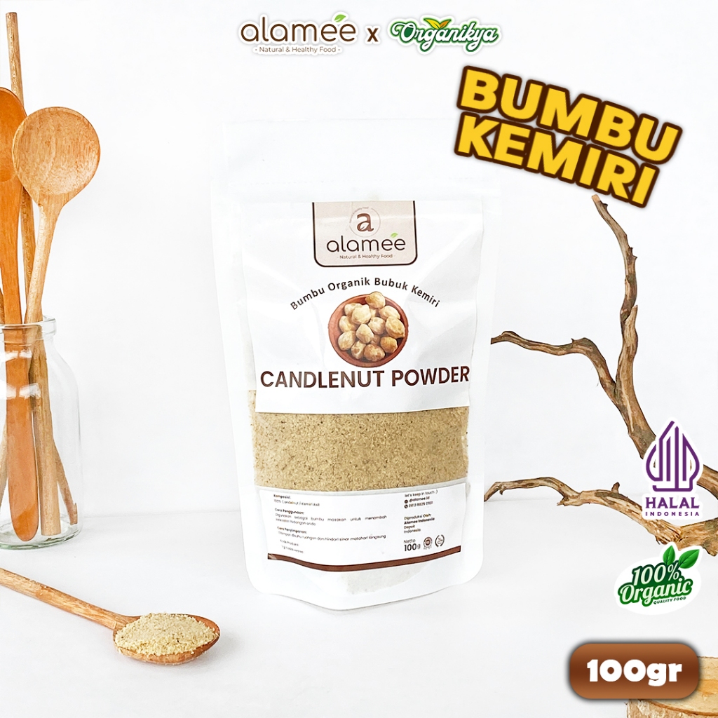 

ALAMEE Kemiri Bubuk Candlenut Powder Bumbu Dapur Organik Masak Murni Asli Tanpa Campuran organikya