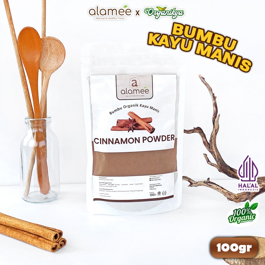 

ALAMEE Kayu Manis Bubuk Cinnamon Powder kayumanis Murni Tanpa Campuran Bumbu Organik 100g organikya